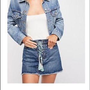 Free People Kaia lace-up mini skirt